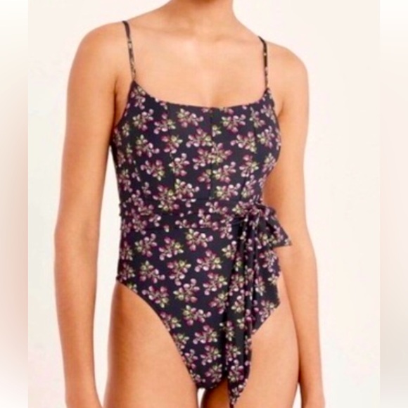J. Crew Other - JCrew Women’s Topstitched tie-waist one-piece in twilight berry size 6 NWT